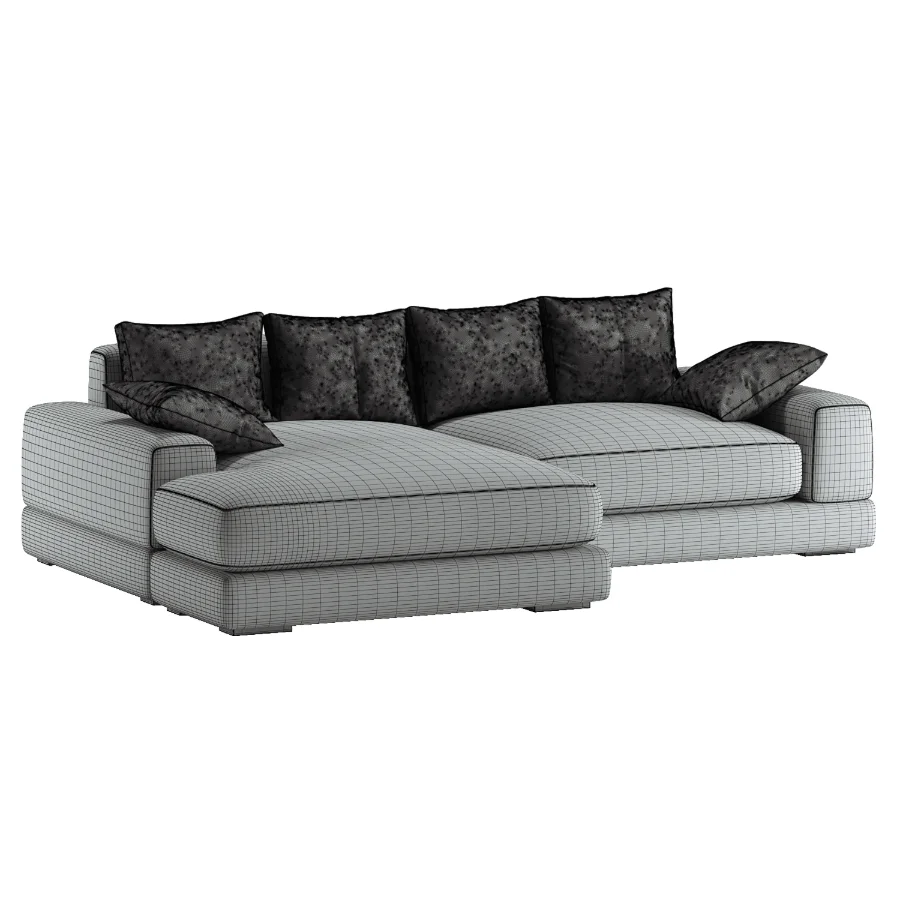 White L Shaped Deep Sofa - Image 6