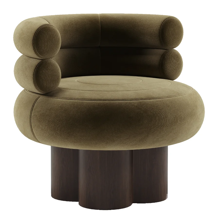 Swivel Boucle Barrel Chair - Image 3