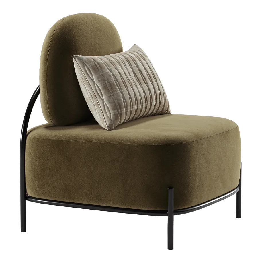 Yellow Linen Accent Chair - Image 2