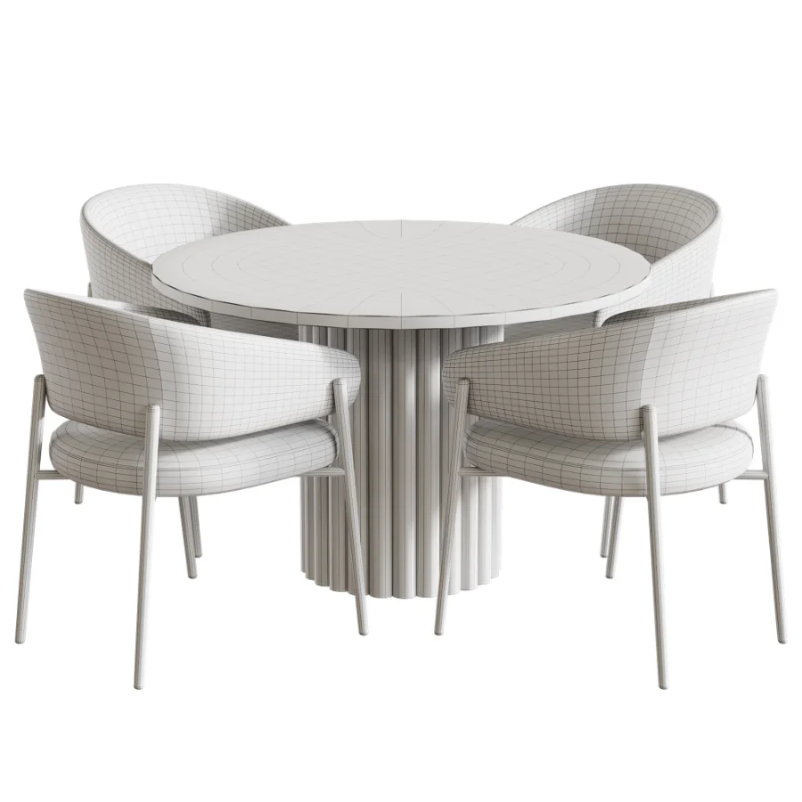 Linda chair And Mayeerty 46 Modern Wooden Round Dining Table - Image 6