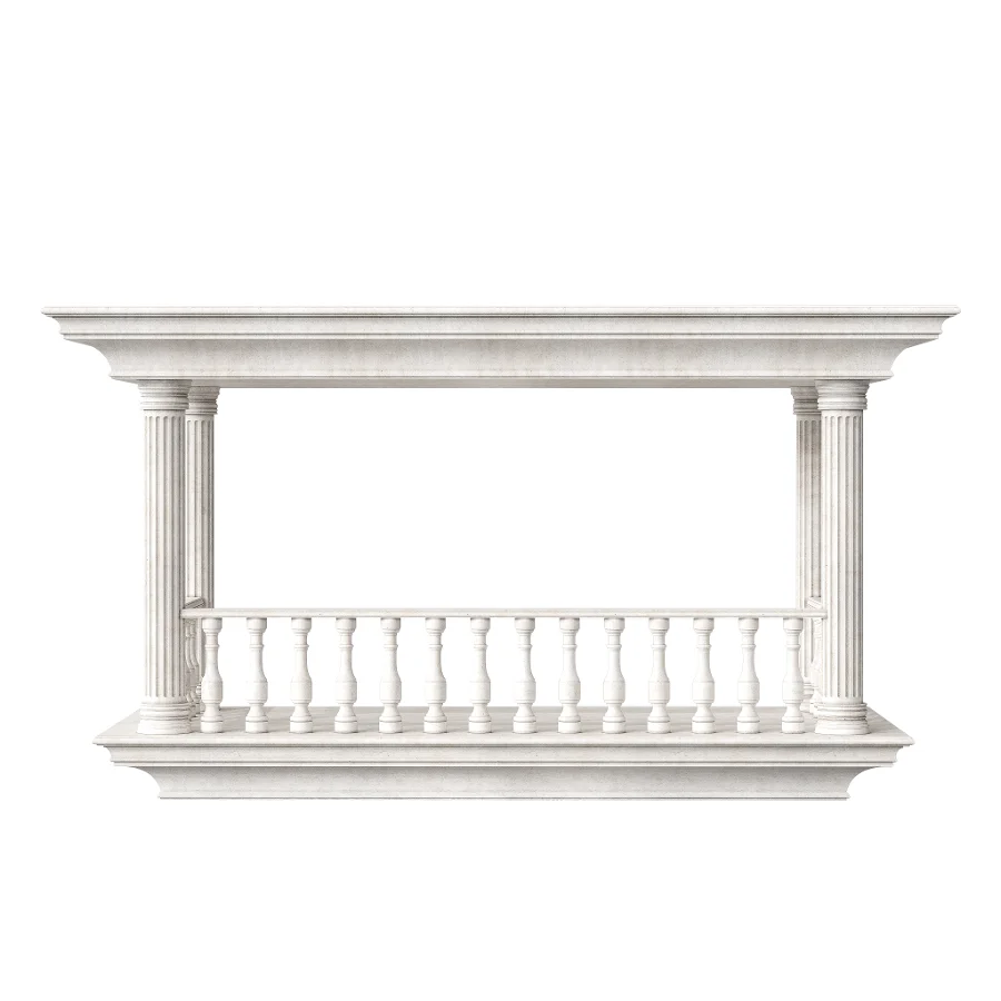 Classical Balcony With Marble Baluster Detailing – Facade Element 2 - Image 2
