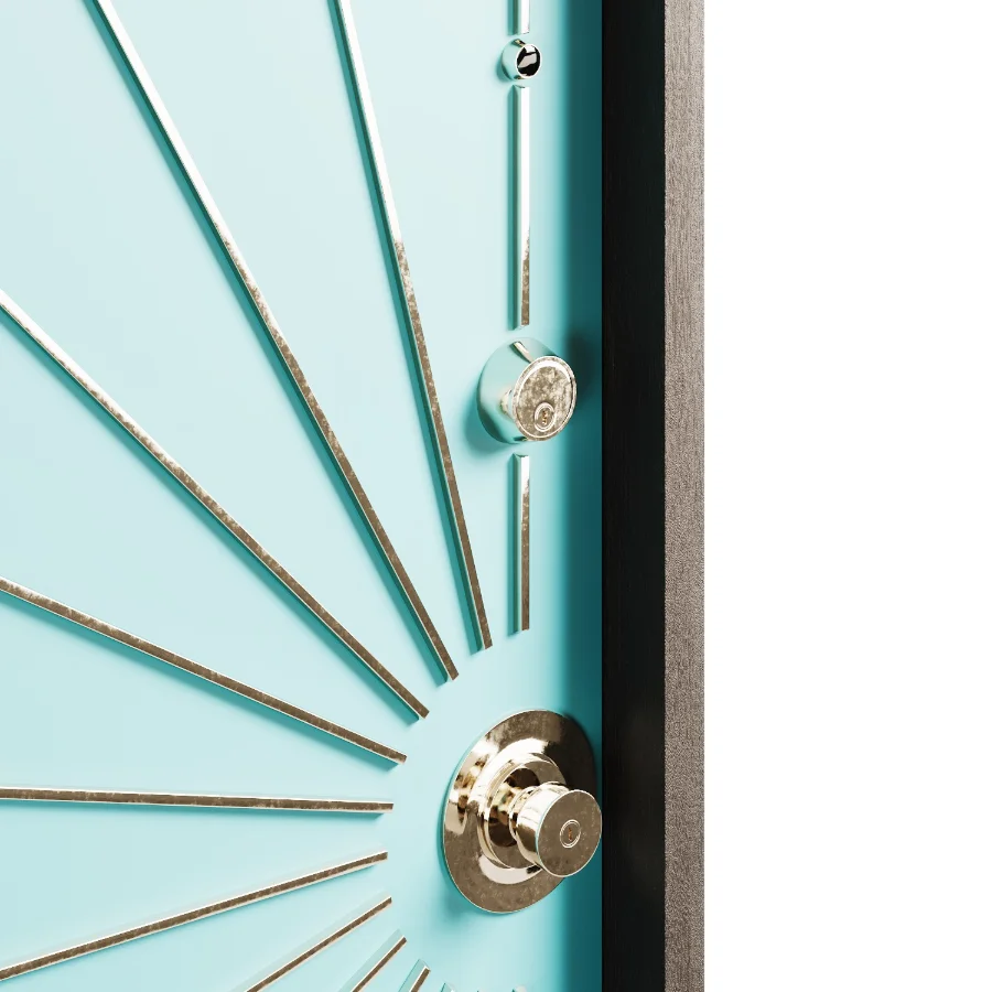 Modernist entry walnut doors collection - Image 7