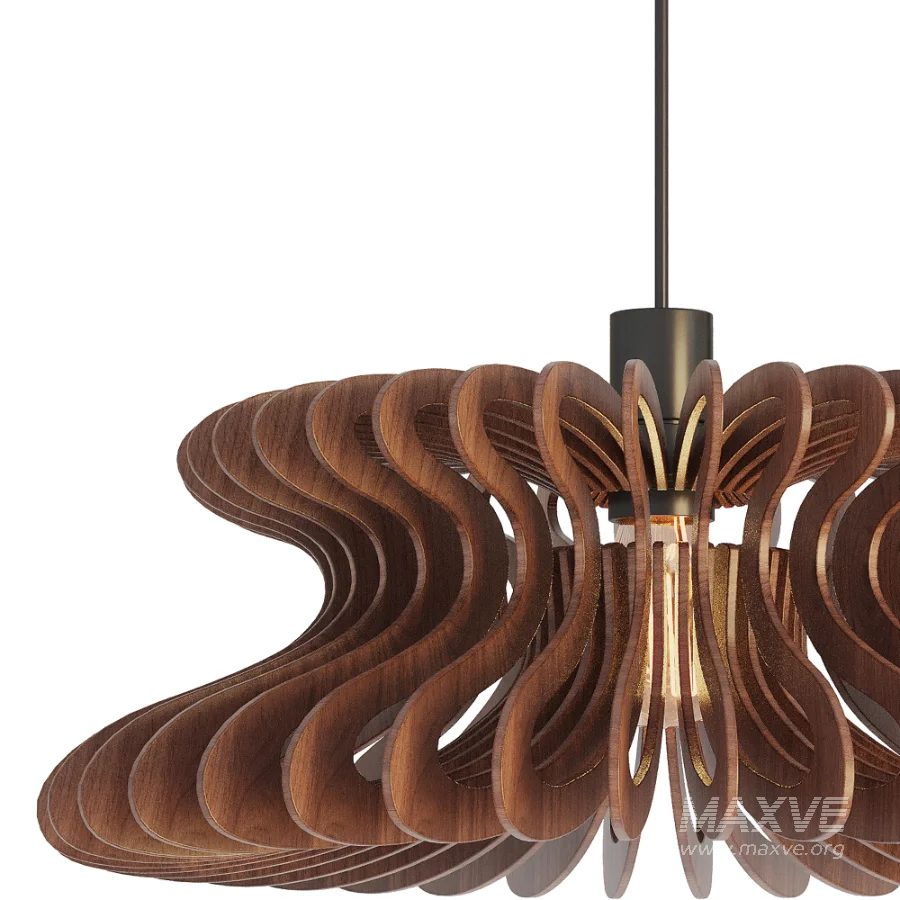 Walnut Wood Pendant Light - Image 3