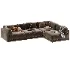 Oriole 4 Piece L Shaped Dark Brown Performance Velvet Modular Sectional Sofa - Thumbnail 1