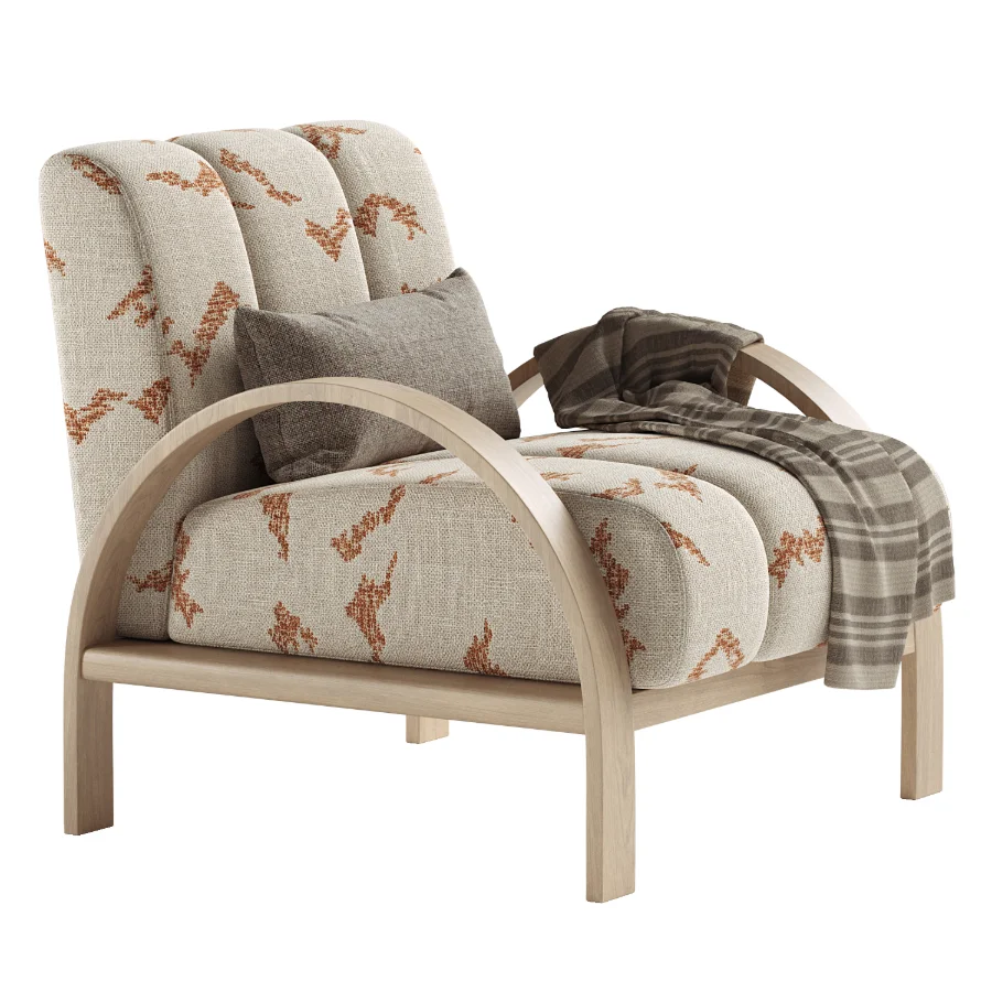 Boucle Ash Wood Accent Chair - Image 3