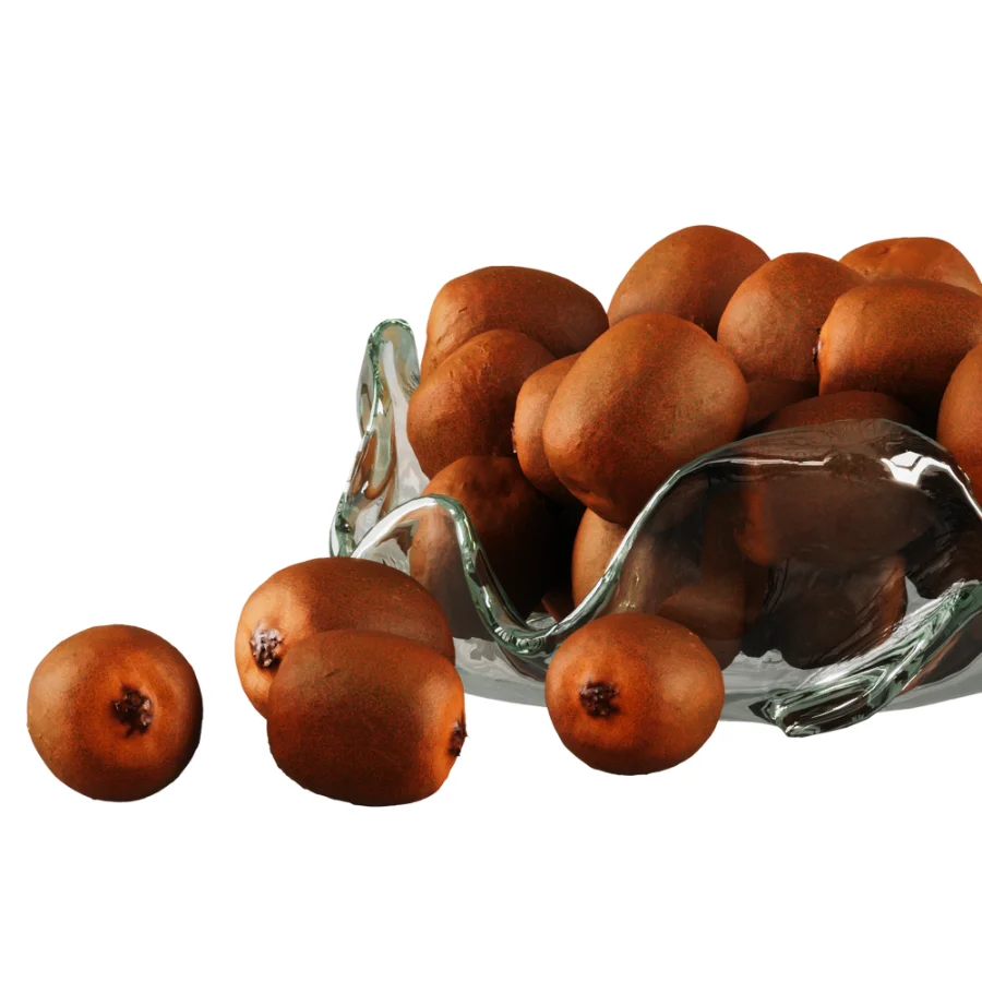 Dried Grass Arrangement with Glass Vase & Fruits - Image 1