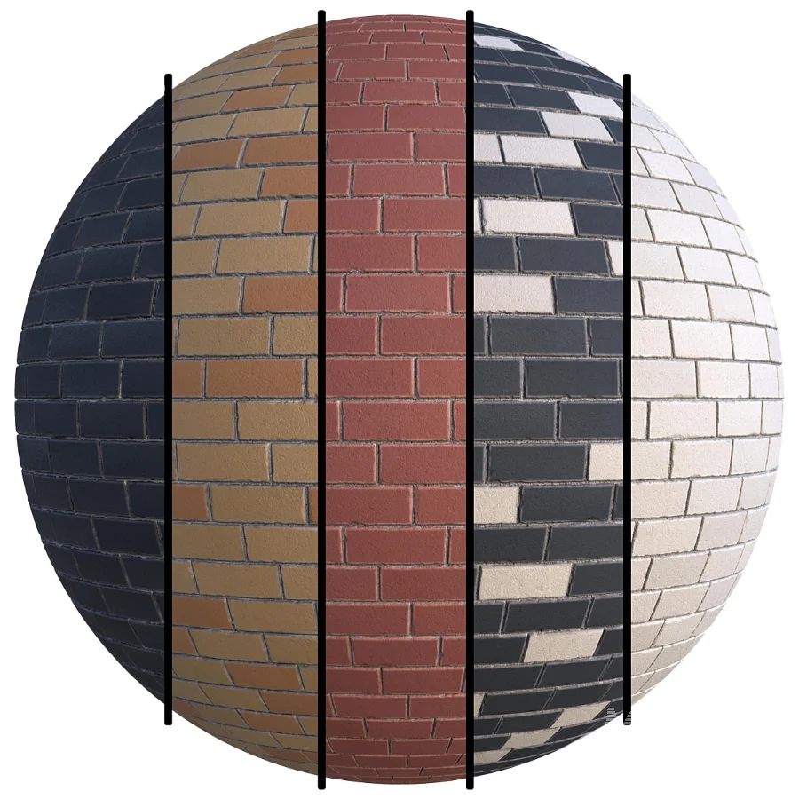 FB24 Brick material in one design | 5 different colors | 4K | PBR - Image 1