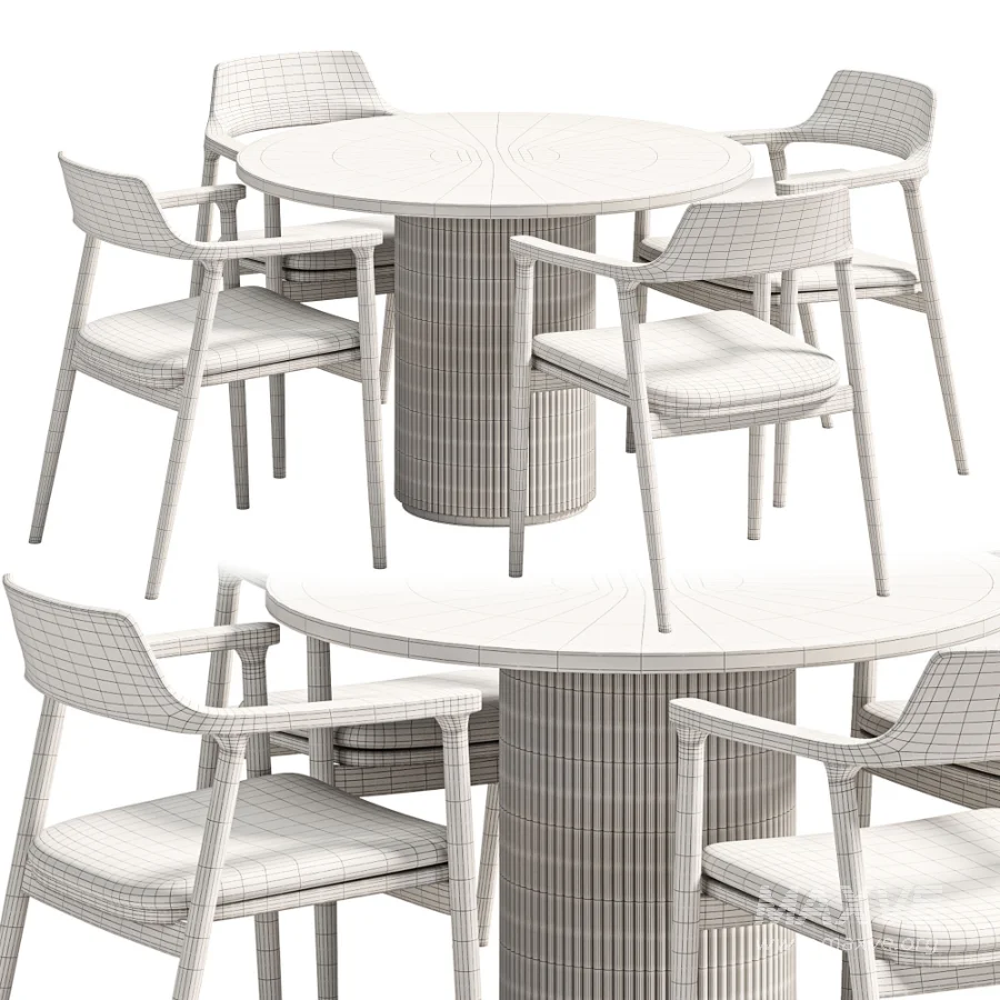 Hiroshima chair,Moon table Dantonehome Dining set - Image 7