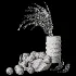 Dried Grass Arrangement with Glass Vase & Fruits - Thumbnail 4