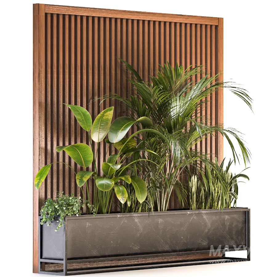 Room Divider Planter 03 – Wooden Panel with Plants - Image 5