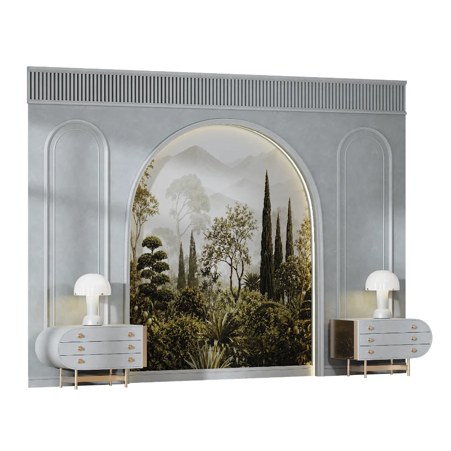 Modern neoclassical style bedroom headboard set 004 - Image 2