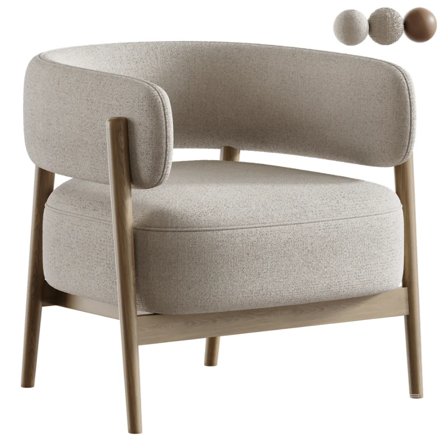 Marvin brown chenille swivel chair - Image 1