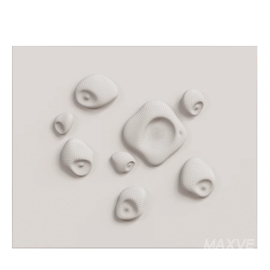 Modern Liquid Gold Pebble Wall Sculptures Set - Image 6