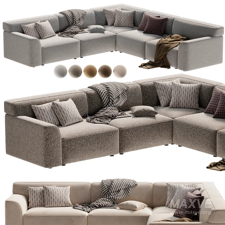 Morell 5 Piece Upholstered Reversible L Sectional - Image 6