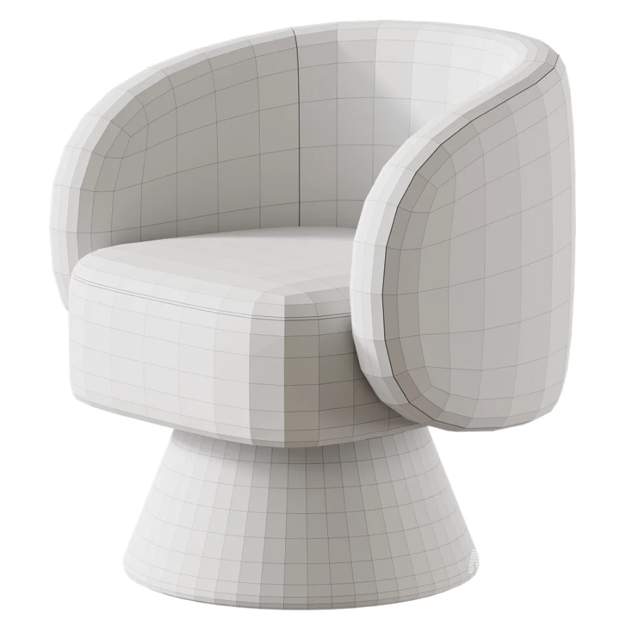 Modern Upholstered Swivel Barrel Chair - Image 5