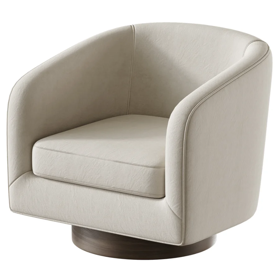 Velvet Boucle Upholstered Accent Chairs Swivel Barrel Chair - Image 4