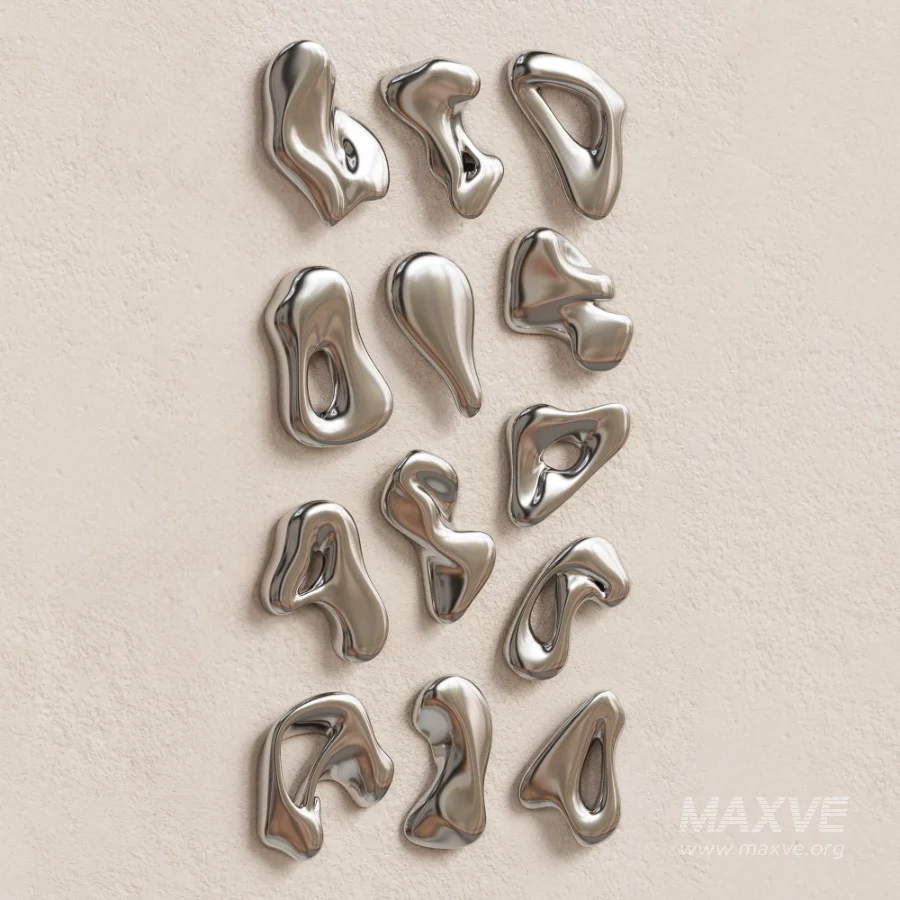 Abstract chrome wall decor 01 - Image 4