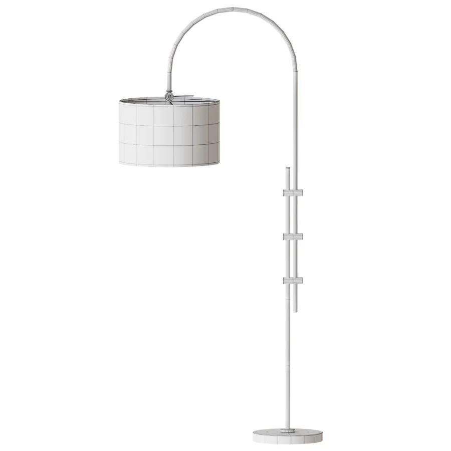 Arc Floor Lamp with Linen Shade - Image 4