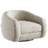 Laszlo Camel Brown Boucle Swivel Chair - Thumbnail 3