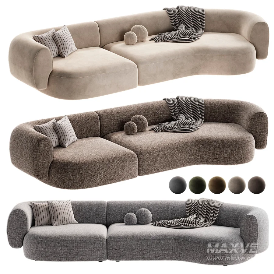 Contemporary Modern Hug Modular Sofa in Famiglia Fabric by Collector Studio - Image 2