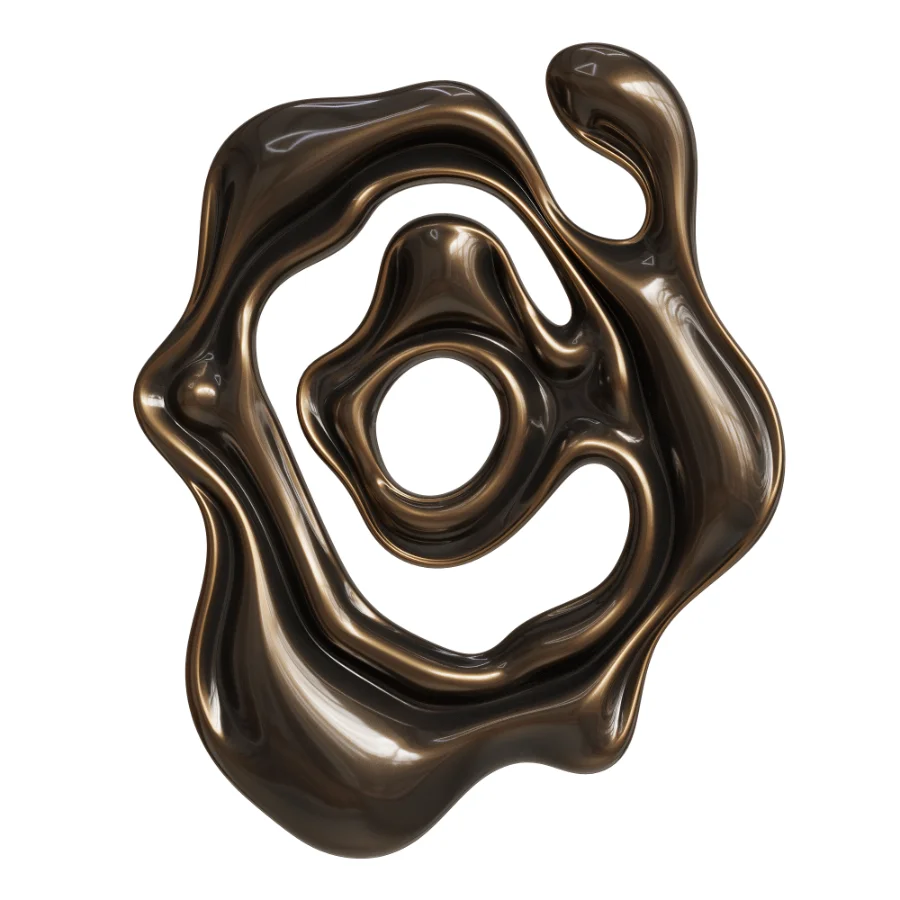 Wall Sculpture Modern Liquid Chrome Metal - Image 5