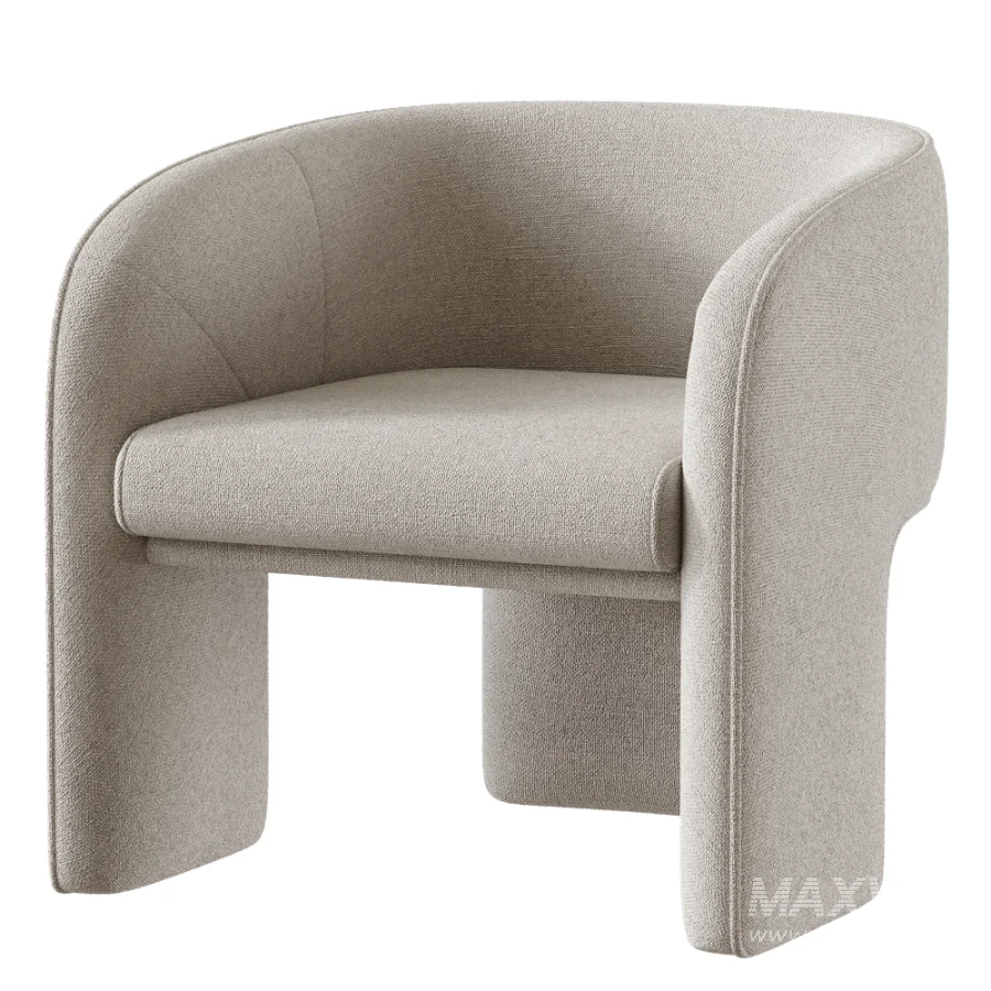 Modern Simple Style Solid Color Barrel Chair - Image 2