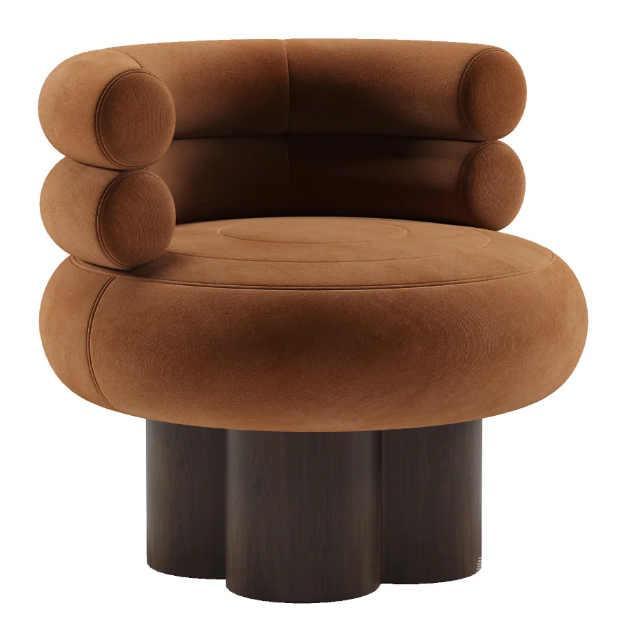 Swivel Boucle Barrel Chair - Image 2