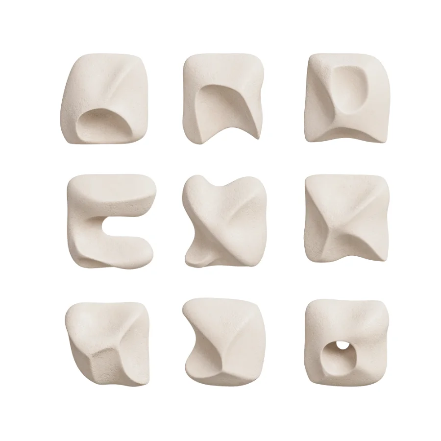 Wall Art Set of Modern Sculptural Clay Elements - Image 5