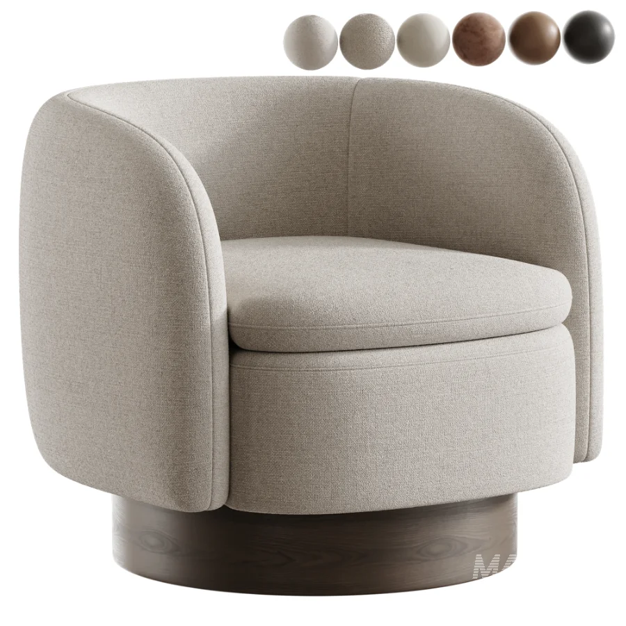 Muir Oxblood Velvet Swivel Chair - Image 1