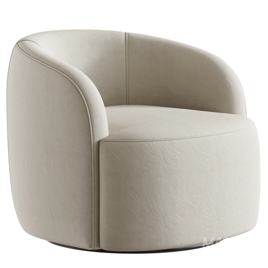 Gwyneth Ivory Boucle Swivel Chair by goop - Image 3