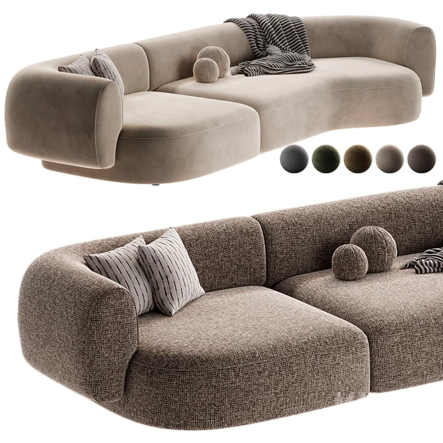 Contemporary Modern Hug Modular Sofa in Famiglia Fabric by Collector Studio - Image 3