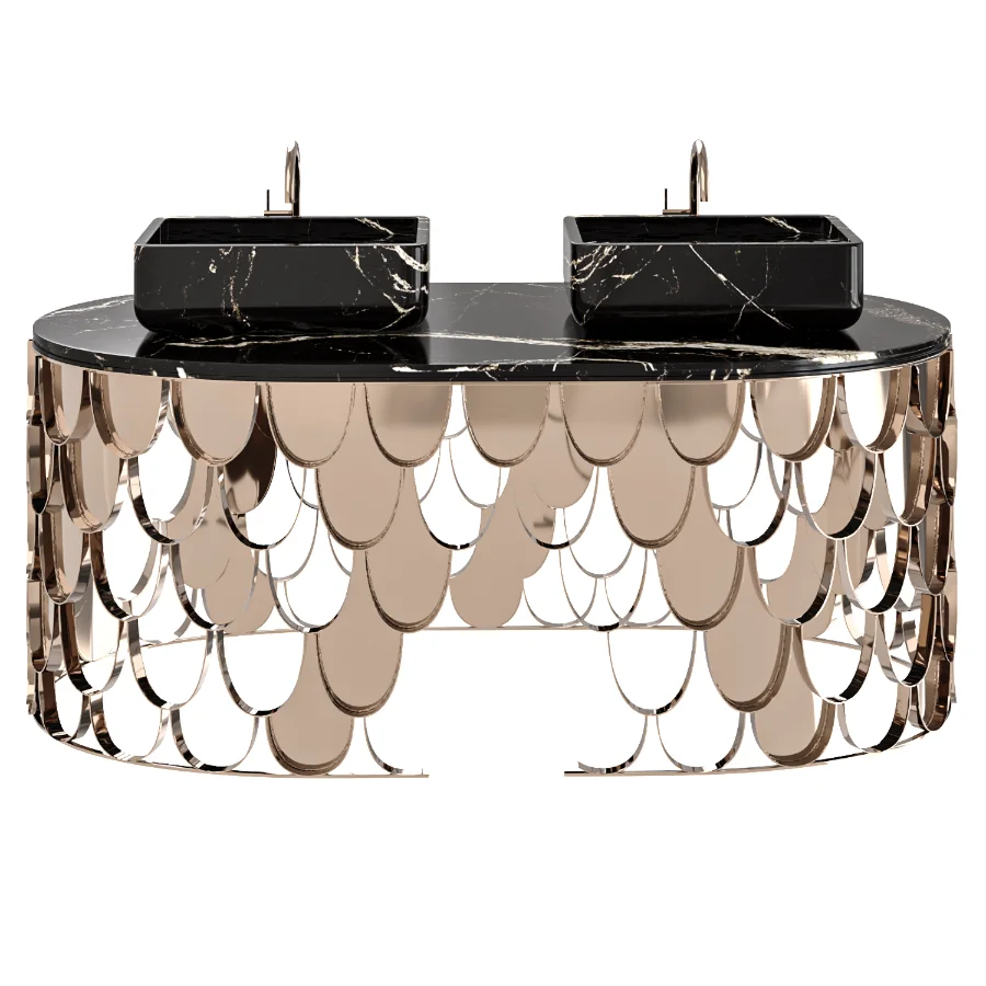 Brushed Brass Iron Washbasin - Image 4