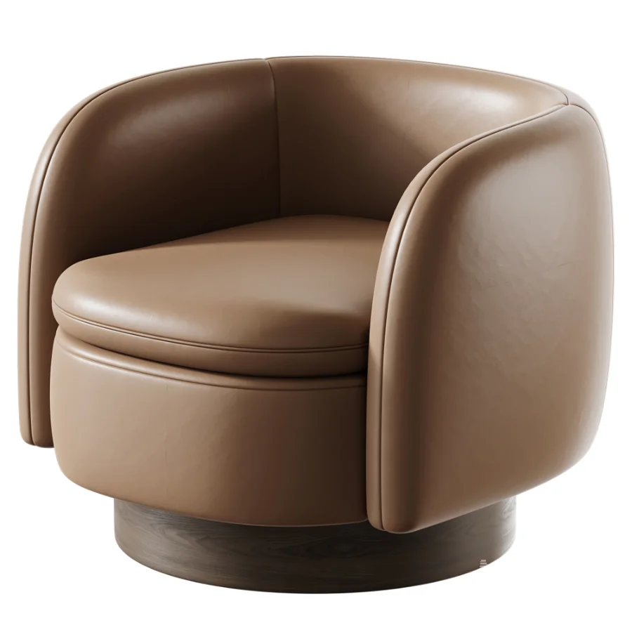 Muir Taupe Velvet Swivel Chair - Image 4