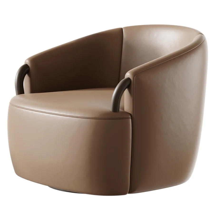 Crate & Barrel Rapallo Swivel Chair - Image 3