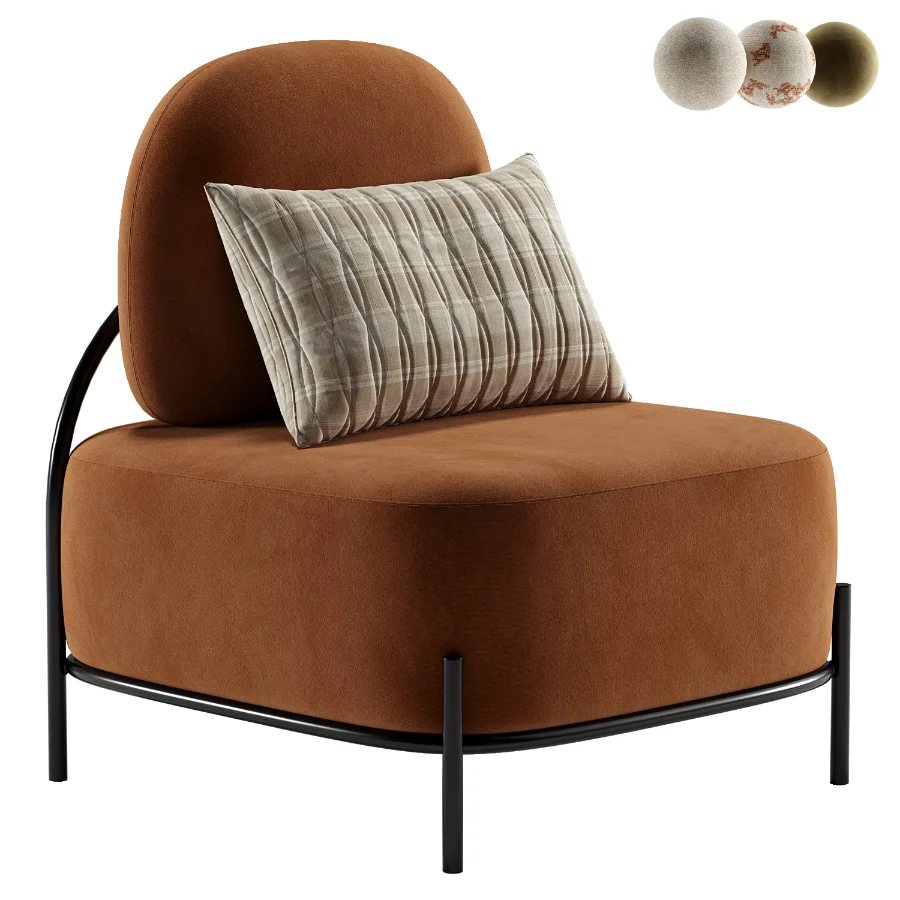 Yellow Linen Accent Chair - Image 1