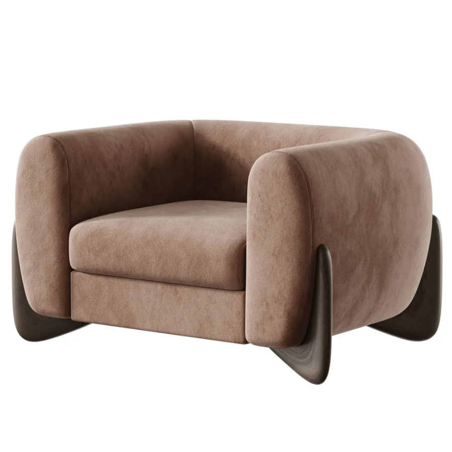 Tina Modern Boucle Upholstered Accent Armchair - Image 3