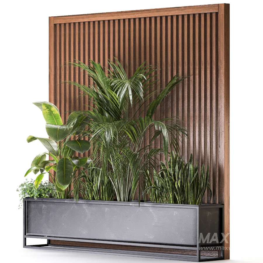 Room Divider Planter 03 – Wooden Panel with Plants - Image 3