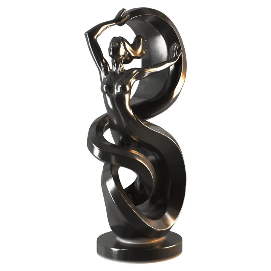 Elegant Dancing Woman Sculpture - Image 3