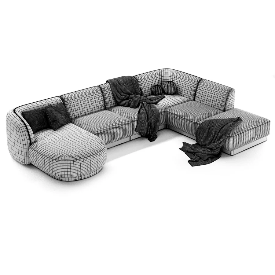 Naduvi Miley Velvet Right Cremekleurig Sofa - Image 2