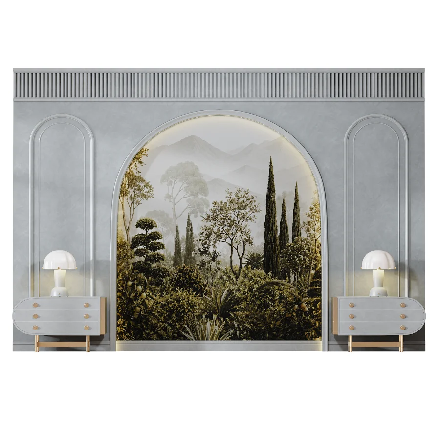 Modern neoclassical style bedroom headboard set 004 - Image 4