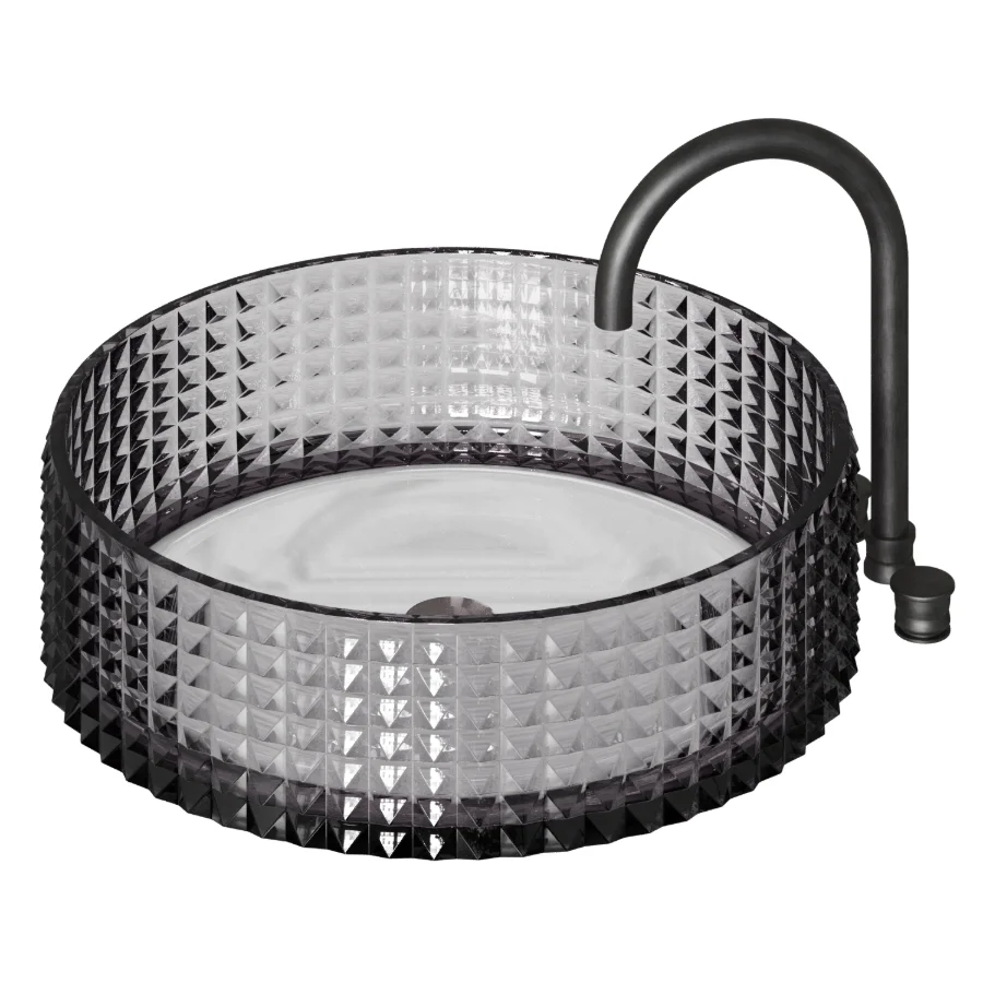 Glass countertop bathroom sink 4 colors - Image 2