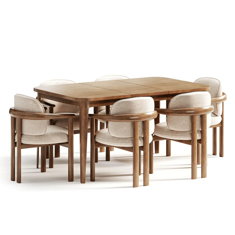 Dining set Teti Chair Extending Dining Table - Image 6