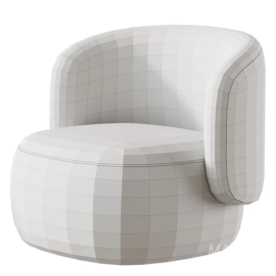 Pietra Curved Swivel Armchair - Image 4