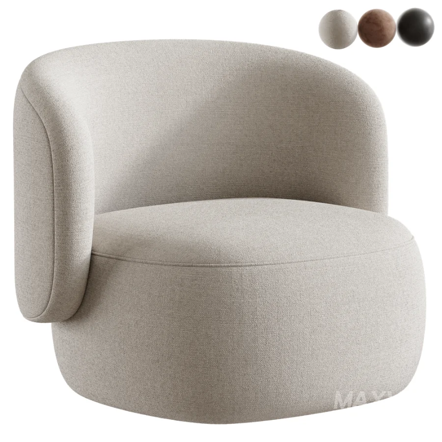 Pietra Curved Swivel Armchair - Image 1