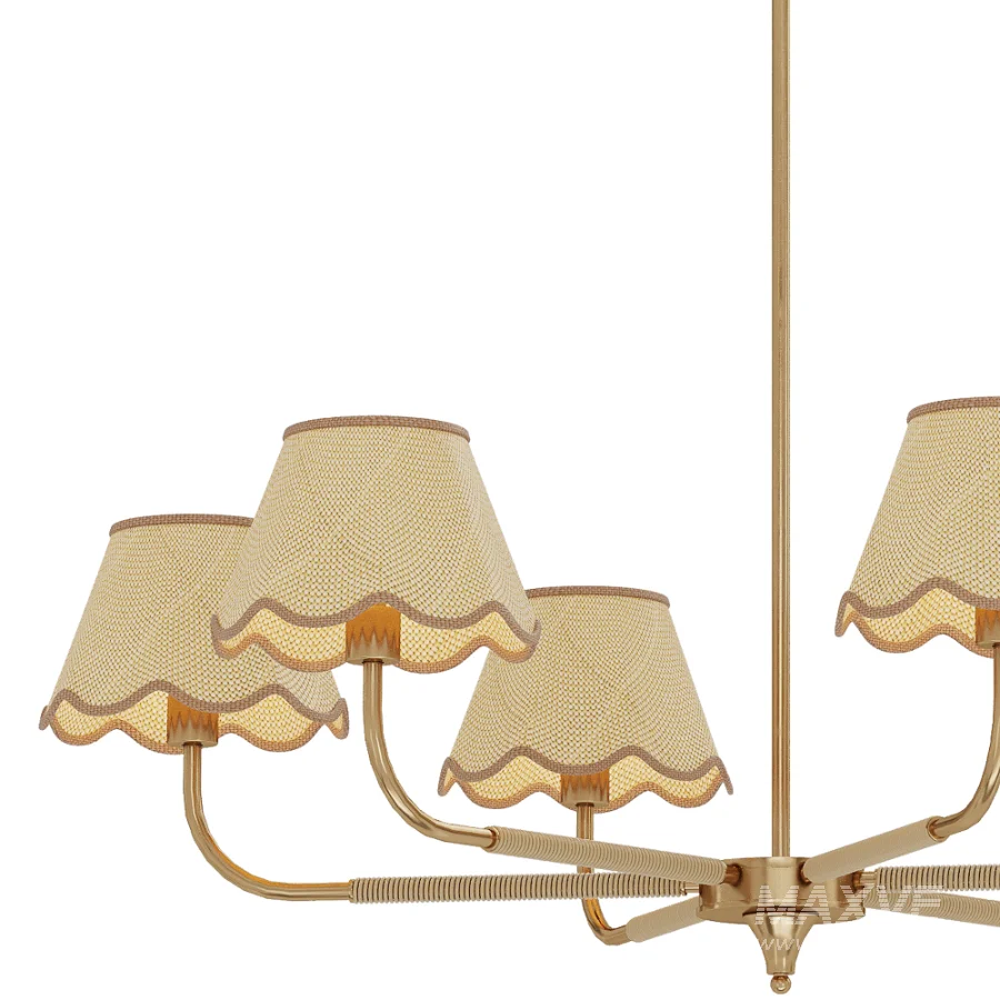 Boho Rattan Chandelier - Image 3