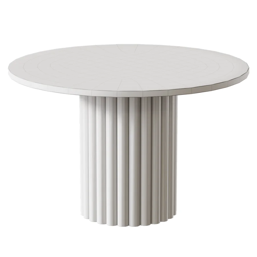 Modern Wooden Round Dining Table - Image 5
