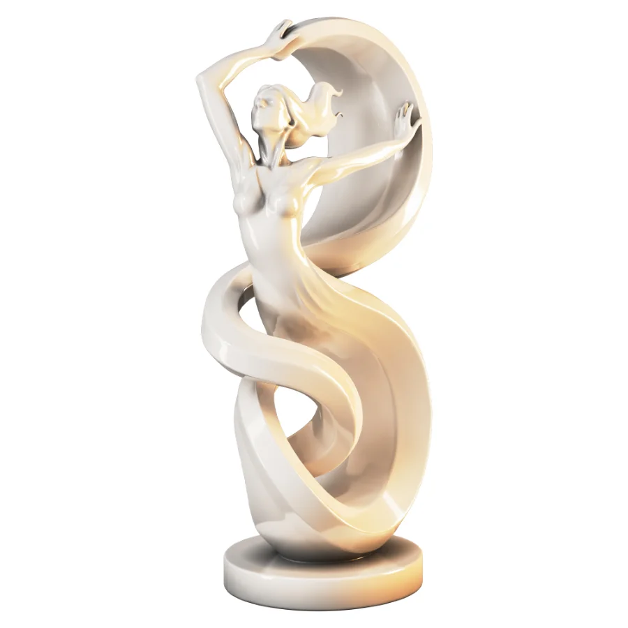 Elegant Dancing Woman Sculpture - Image 1