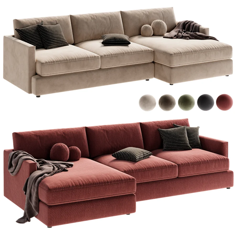 Lounge Deep 2 Piece Sectional Sofa with Chaise Lounge - Image 4