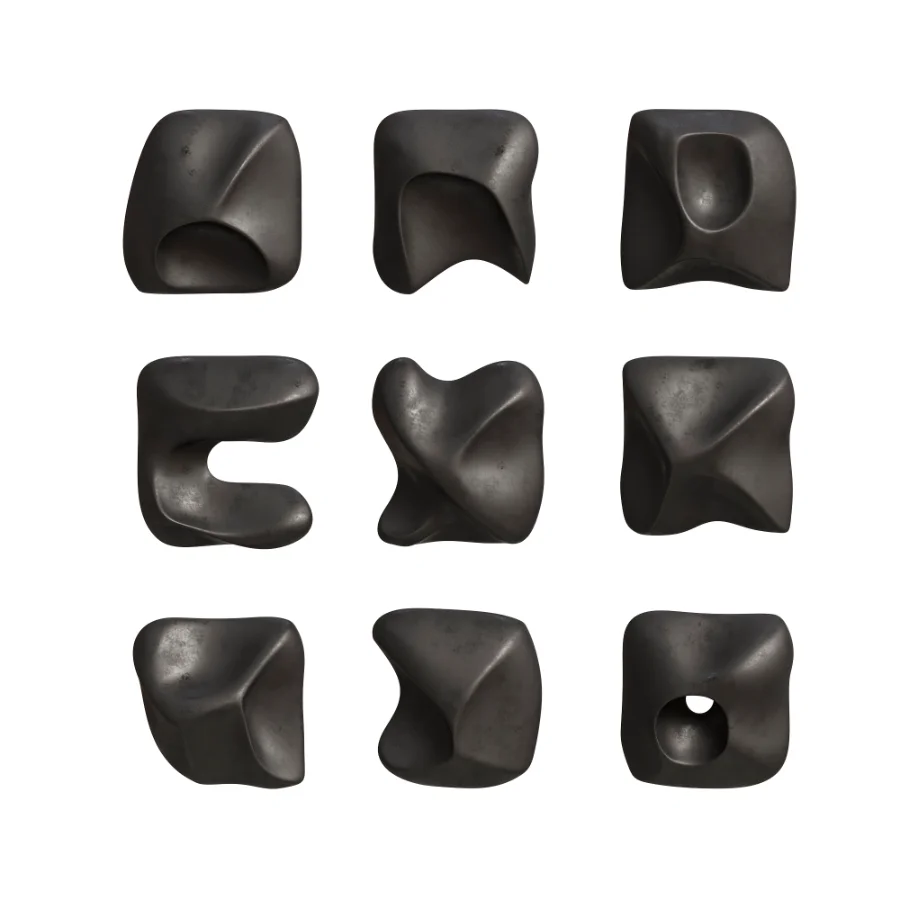 Wall Art Set of Modern Sculptural Clay Elements - Image 1