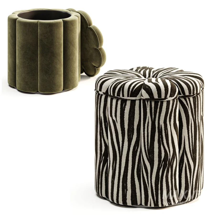 Fleur Textured Performance Velvet Storage Ottoman - Image 6